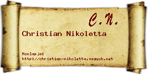Christian Nikoletta névjegykártya